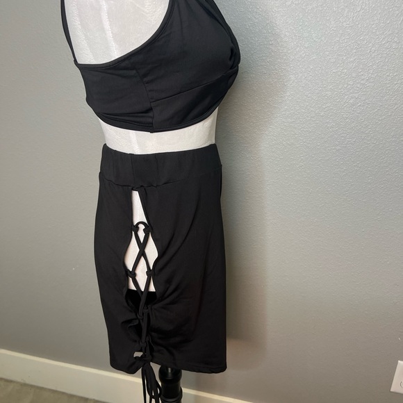 Black lace up Skirt set - Picture 5 of 10